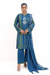 3 Piece Unstitched Embroidered Jacquard Suit MJ-42051