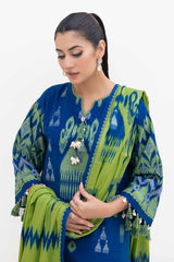3 Piece Unstitched Jacquard Suit with Printed Cotton Net Dupatta MJ-42053