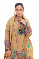 3 Piece Unstitched Embroidered Karandi Suit with Jacquard Dupatta MJ-42057