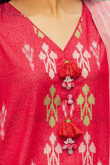 3 Piece Unstitched Embroidered Karandi Suit with Jacquard Dupatta MJ-42060