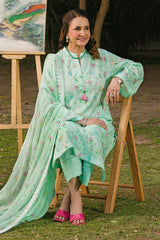 3 Piece Unstitched Embroidered Printed Lawn Suit with Embroidered Printed Chiffon Dupatta BM-52008