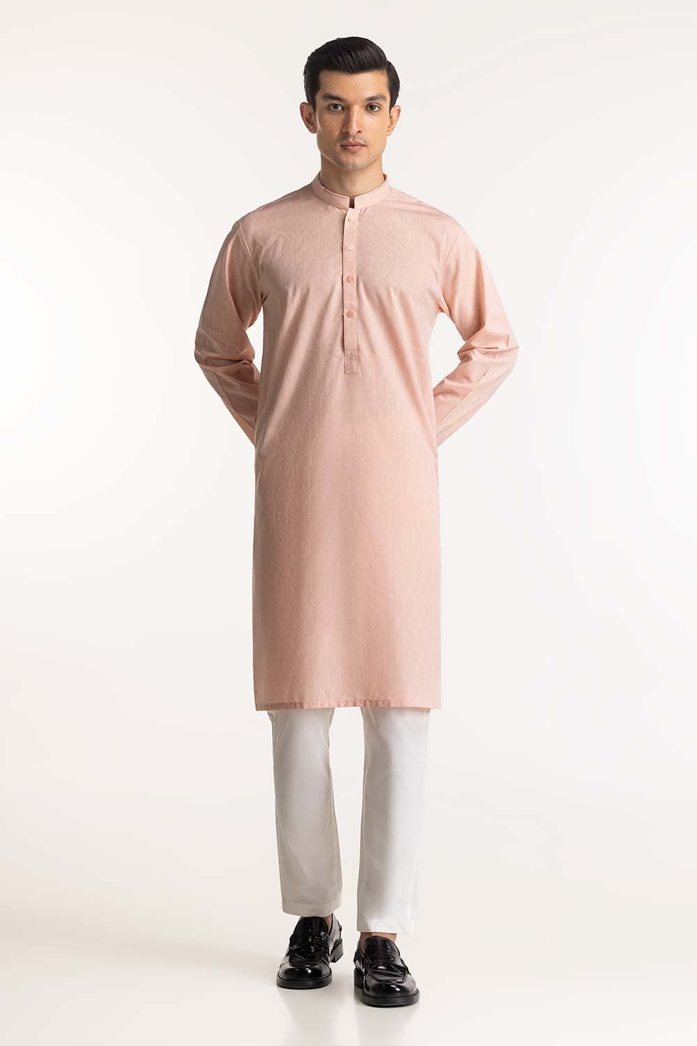 Pastel Peach Embroidered Kurta KR-EMB24-027