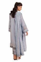 3 Piece Unstitched Embroidered Lawn Suit with Mirror Work Lacquer Printed Paper Cotton Dupatta  PC-42010