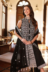 3 Piece Embroidered Lawn Unstitched Suit with Embroidered Chiffon Dupatta PM-2021
