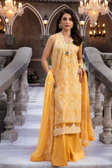 3 Piece Embroidered Lawn Unstitched Suit with Embroidered Chiffon Dupatta PM-42007