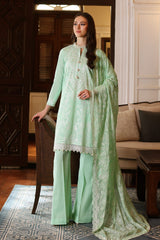 3 Piece Embroidered Lawn Unstitched Suit with Embroidered Chiffon Dupatta PM-42022