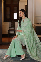 3 Piece Embroidered Lawn Unstitched Suit with Embroidered Chiffon Dupatta PM-42022