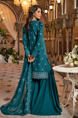 3 Piece Embroidered Lawn Unstitched Suit with Embroidered Chiffon Dupatta PM-42026