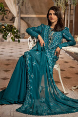 3 Piece Embroidered Lawn Unstitched Suit with Embroidered Chiffon Dupatta PM-42026
