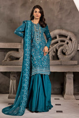 3 Piece Embroidered Lawn Unstitched Suit with Embroidered Chiffon Dupatta PM-42026