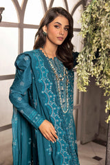 3 Piece Embroidered Lawn Unstitched Suit with Embroidered Chiffon Dupatta PM-42026