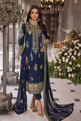 3 Piece Zari Embroidered Lawn Unstitched Suit with Zari Embroidered Chiffon Dupatta PM-42028