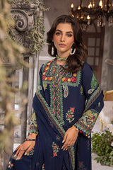 3 Piece Zari Embroidered Lawn Unstitched Suit with Zari Embroidered Chiffon Dupatta PM-42028