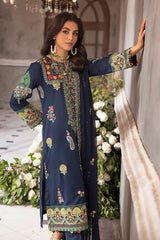 3 Piece Zari Embroidered Lawn Unstitched Suit with Zari Embroidered Chiffon Dupatta PM-42028