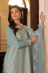3 Piece Lurex Embroidered Lawn Unstitched Suit with Embroidered Organza Dupatta PM-42034