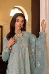 3 Piece Lurex Embroidered Lawn Unstitched Suit with Embroidered Organza Dupatta PM-42034