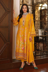 3 Piece Embroidered Lawn Unstitched Suit with Embroidered Chiffon Dupatta PM-42035