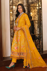 3 Piece Embroidered Lawn Unstitched Suit with Embroidered Chiffon Dupatta PM-42035
