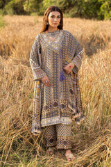 3 Piece Unstitched Embroidered Raw Silk Printed Suit SP-52068