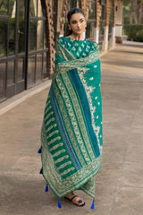 3 Piece Unstitched Printed Stripe Khaddar Suit K-52080