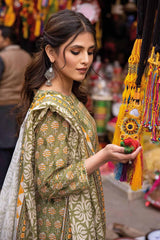 3 Piece Lawn Unstitched Foil Printed Suit CL-32446 B