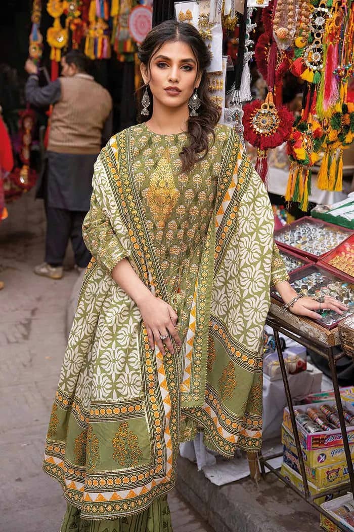 3 Piece Lawn Unstitched Foil Printed Suit CL-32446 B