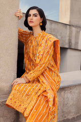 3 Piece Cambric Printed Unstitched Suit with Denting Lawn Dupatta DN-32099 B