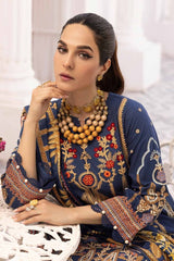 3 Piece Embroidered Khaddar Unstitched Suit with Digital Printed Zari Stripe Shawl AP-32033