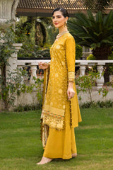 3 Piece Embroidered Cambric Unstitched Suit with Printed Burnout Dupatta BN-32006