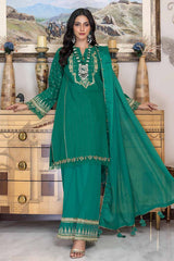 3 Piece Embroidered Stripe Lawn Unstitched Suit with Jacquard Dupatta  FE-32090