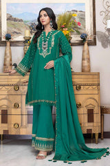 3 Piece Embroidered Stripe Lawn Unstitched Suit with Jacquard Dupatta  FE-32090