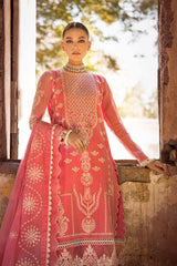3 Piece Foil  Embroidered Paper Cotton Unstitched Suit with Foil Embroidered Paper Cotton Dupatta FE-32086