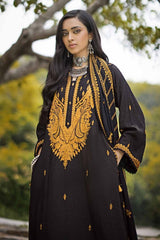 3 Piece Embroidered Khaddar Unstitched Suit with Embroidered Pashmina Shawl AP-32058