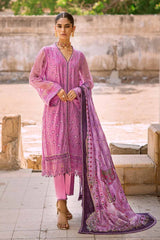 3 Piece Embroidered  Chiffon Unstitched Suit with Digital Printed Paper Cotton Dupatta FE-32022