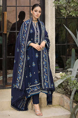 3 Piece Embroidered Khaddar Unstitched Suit with Embroidered Pashmina Shawl AP-32070