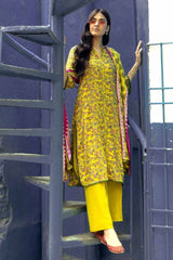 3 Piece Printed Dobby Linen Unstitched Suit LT-32022 A