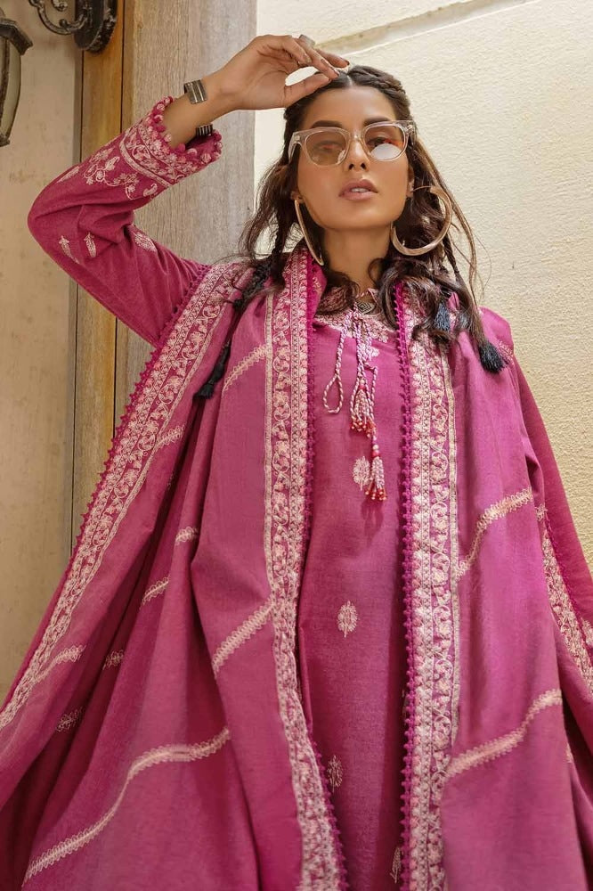 3 Piece Embroidered Linen Unstitched Suit with Embroidered Linen Dupatta RC-32003