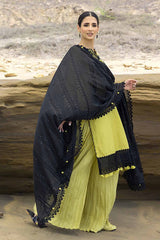 3 Piece Embroidered Leno Unstitched Suit with Jacquard Dupatta MJ-32050