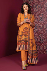 3 Piece Cotton Linen Unstitched Suit K-32006