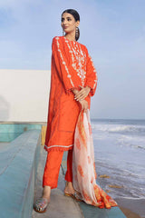3 Piece Embroidered Jacquard Unstitched Suit with Sequins Paper Cotton Dupatta MJ-32055