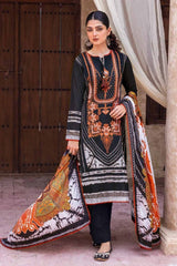 3 Piece Embroidered Khaddar Unstitched Suit with Pashmina Shawl AP-32053