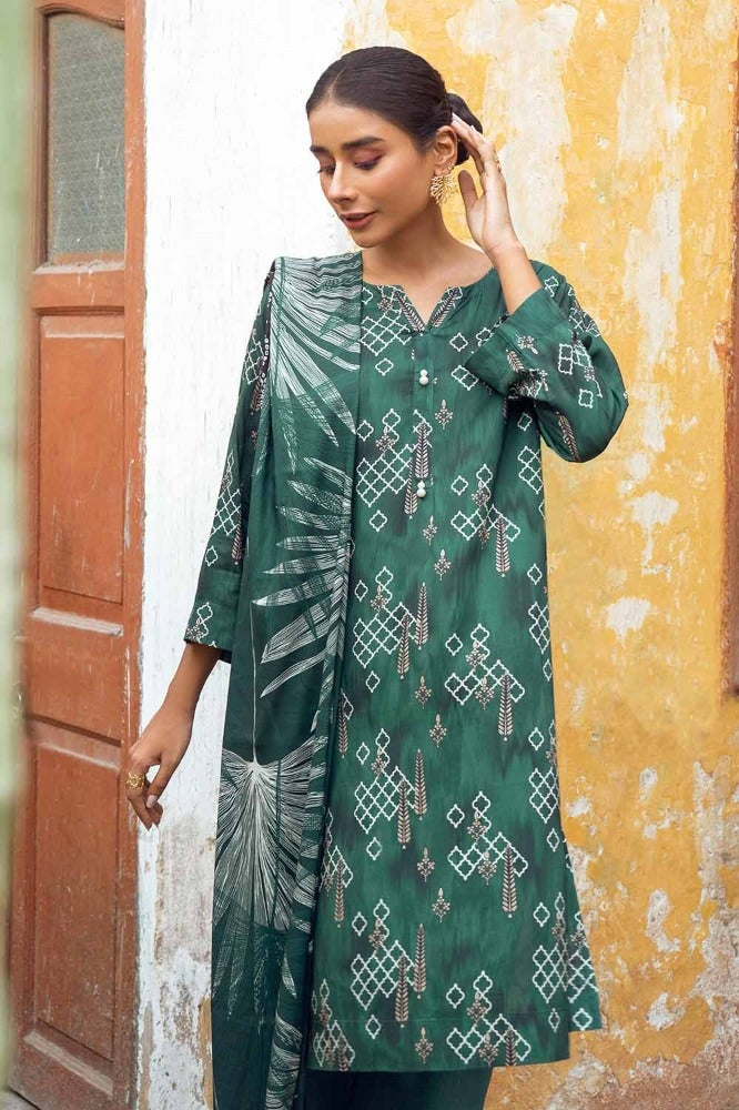 3 Piece Digital Printed Dobby Linen Uncstitched Suit LT-32013 A