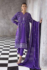 3 Piece Embroidered Pashmina Unstitched Suit with Embroidered Pashmina Shawl AP-32054