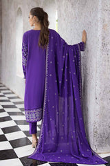 3 Piece Embroidered Pashmina Unstitched Suit with Embroidered Pashmina Shawl AP-32054