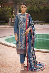 3 Piece Embroidered Khaddar Unstitched Suit with Digital Printed Pashmina Shawl AP-32036