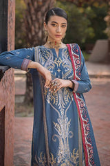 3 Piece Embroidered Khaddar Unstitched Suit with Digital Printed Pashmina Shawl AP-32036
