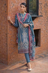 3 Piece Embroidered Khaddar Unstitched Suit with Digital Printed Pashmina Shawl AP-32036
