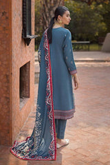 3 Piece Embroidered Khaddar Unstitched Suit with Digital Printed Pashmina Shawl AP-32036