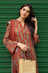 3 Piece Digital Printed Linen Unstitched Suit LT-32010 B