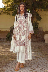 3 Piece Embroidered Pashmina Unstitched Suit with Embroidered Pashmina Shawl RC-32009